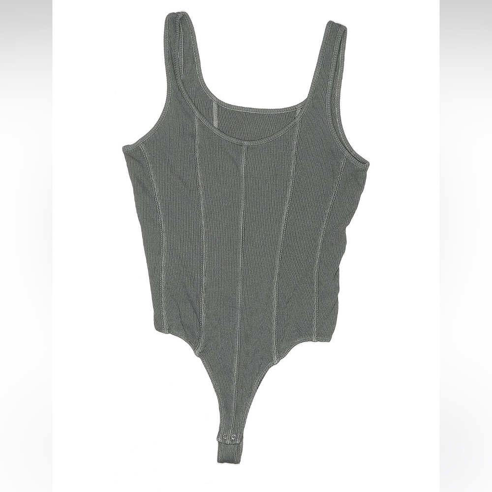 Agolde Charcoal Ribbed bodysuit